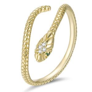 14K Gold Plated Sterling Silver Gold Snake Ring